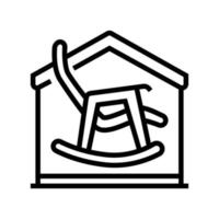 Schaukelstuhl im Haus Symbol Leitung Vektor Illustration
