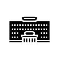 Supermarkt-Gebäude-Glyphen-Symbol-Vektor-Illustration vektor