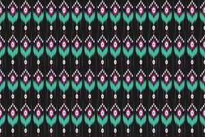 ikat seamless mönster i tribal. tyg etnisk mönsterkonst. amerikansk, mexikansk stil. design för bakgrund, tapeter, vektorillustration, tyg, kläder, matta, textil, batik, broderi. vektor
