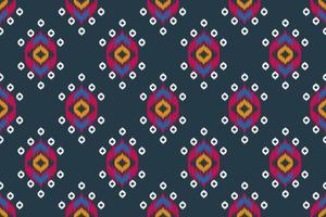 ikat nahtloses muster im stammes-. geometrisches ethnisches orientalisches Muster. Design für Hintergrund, Tapete, Vektorillustration, Stoff, Kleidung, Teppich, Textil, Batik, Stickerei. vektor