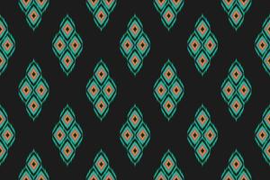 ikat seamless mönster i tribal. tyg etnisk mönsterkonst. amerikansk, mexikansk stil. design för bakgrund, tapeter, vektorillustration, tyg, kläder, matta, textil, batik, broderi. vektor