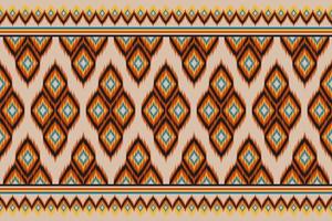 ikat nahtloses muster im stammes-. teppich ethnisches muster kunst. amerikanischer, mexikanischer Stil. Design für Hintergrund, Tapete, Vektorillustration, Stoff, Kleidung, Teppich, Textil, Batik, Stickerei. vektor