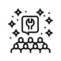 Werbung Einstellungen Crowdsoursing Symbol Leitung Vektor Illustration