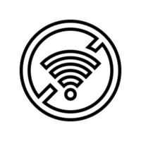 wifi överstruken mark linje ikon vektor illustration