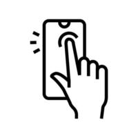 Tippen mit dem Finger Smartphone Bildschirmzeile Symbol Vektor Illustration