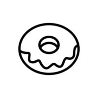 Zuckerguss-Donut-Symbol-Vektor-Umriss-Illustration vektor