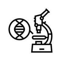 mikroskop för forskning genetisk molekyl linje ikon vektorillustration vektor