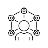 förmåga linje ikon. jobb anställd utbildning talang skicklighet linjärt piktogram. kapacitet social ökning expertis disposition ikon. förvaltningseffektivitet. redigerbar linje. isolerade vektor illustration