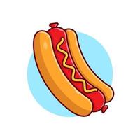 Hotdog-Cartoon-Vektor-Symbol-Illustration. Lebensmittel-Objekt-Icon-Konzept isolierter Premium-Vektor. flacher Cartoon-Stil vektor