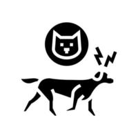 Hund jagt Katze Symbol Leitung Vektor Illustration
