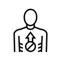 Anorexie psychologische Krankheit Linie Symbol Vektor Illustration