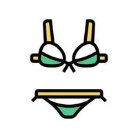 baddräkt bikini färg ikon vektor illustration