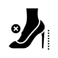 High Heel Frau Schuh Füße Glyphe Symbol Vektor Illustration