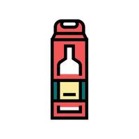 Flasche Alkohol Box Farbsymbol Vektor Illustration