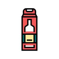 flaska alkohol låda färg ikon vektorillustration vektor