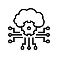 Cloud-Speicherung und Arbeitslinie Symbol-Vektor-Illustration vektor
