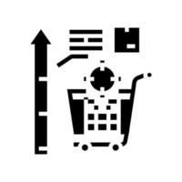 försäljning data visualisering glyf ikon vektor illustration