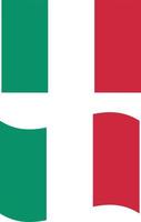 Italiens flagga. Italiens nationella flagga tecken. viftande flagga i Italien symbol. platt stil. vektor