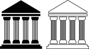 Universitätssymbol auf weißem Hintergrund. Museumsschild. Tempelsymbol. Bank-Logo. flacher Stil. vektor