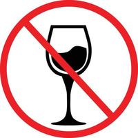 ingen vinglas ikon på vit bakgrund. vinglas förbud tecken. alkohol är förbjudet symbol. platt stil. vektor