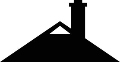 skorsten på taket ikonen på vit bakgrund. skorsten tecken. tak med skorsten symbol. skorsten på taket. platt stil. vektor