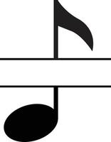 Musiknoten-Namensrahmen auf weißem Hintergrund. Beachten Sie das Monogrammzeichen. Split-Symbol für Musiknotizen. flacher Stil. vektor