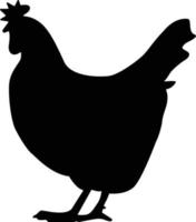 Huhn-Symbol auf weißem Hintergrund. Hühnersilhouette. Henne-Symbol. flacher Stil. vektor