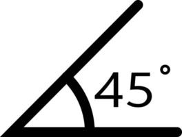 45-Grad-Winkel-Symbol auf weißem Hintergrund. Winkelmaß Zeichen. Winkelsymbol. flacher Stil. vektor