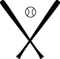 baseball ikon på vit bakgrund. träpinnar för baseball tecken. basebollträn och bollsymbol. platt stil. vektor