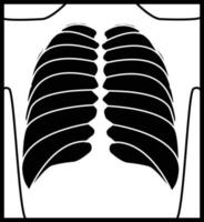 röntgenikon på vit bakgrund. radiolog röntgen tecken. kontrollsymbol. platt stil. vektor