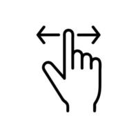 Steuerung auf dem Touchscreen-Symbolvektor. isolierte kontursymbolillustration vektor