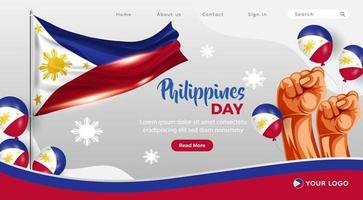glücklicher nationaltag philippinen. philippinischer Tag Website-Vektor-Template-Design vektor