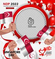 singapore självständighetsdagen twibbon malldesign. sociala medier fotoramar. vektor