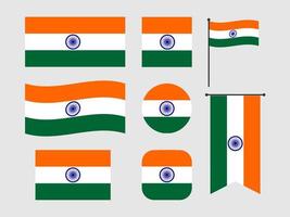 indiska flaggor, enkel indisk flagga pack gratis vektor