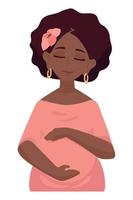 schwangere afroamerikanerin vektor