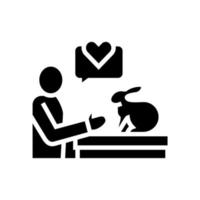 Hase Veterinärforschung Glyphen-Symbol-Vektor-Illustration vektor