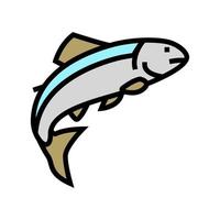 Lachs Fisch Farbe Symbol Vektor Illustration