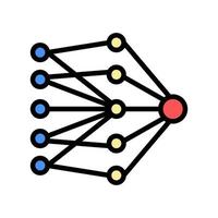 Einschichtige neuronale Netzwerkfarbsymbol-Vektorillustration vektor