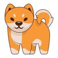 shiba inu stående karaktär vektor