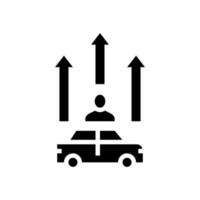 reifer Fahrer Verbesserungskurs Glyphensymbol Vektor Illustration