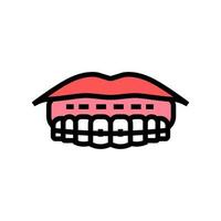 an den Lippen kleben Zahnspangen Farbsymbol Vektor Illustration