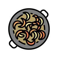 matlagning lök färg ikon vektor illustration
