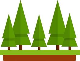 Wald. grüner Baum. Holz und Natur. Gras und Erde. flache illustration der karikatur. Sommersaison vektor