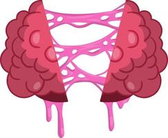 mänsklig hjärna. skuren orgel med rosa slem. vektor