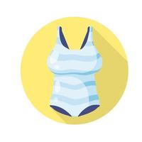 blauer Badeanzug. Damen Strandmode. moderner modischer Badeanzug für Schwimmen und Sport. flache Cartoon-Ikone vektor
