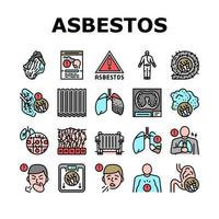 Asbestmaterial und Problemsymbole setzen Vektor