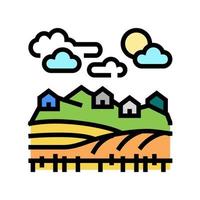 agro Landschaft Farbe Symbol Vektor Illustration