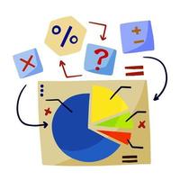 affärsschema. rolig infografik. förvaltning och statistik. tecknade analytiska koncept. ritningsdokument och diagram vektor