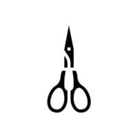 Schere Schönheitssalon Arbeiter Zubehör Glyphe Symbol Vektor Illustration