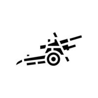 Artillerie-Kriegswaffe Glyphen-Symbol-Vektor-Illustration vektor